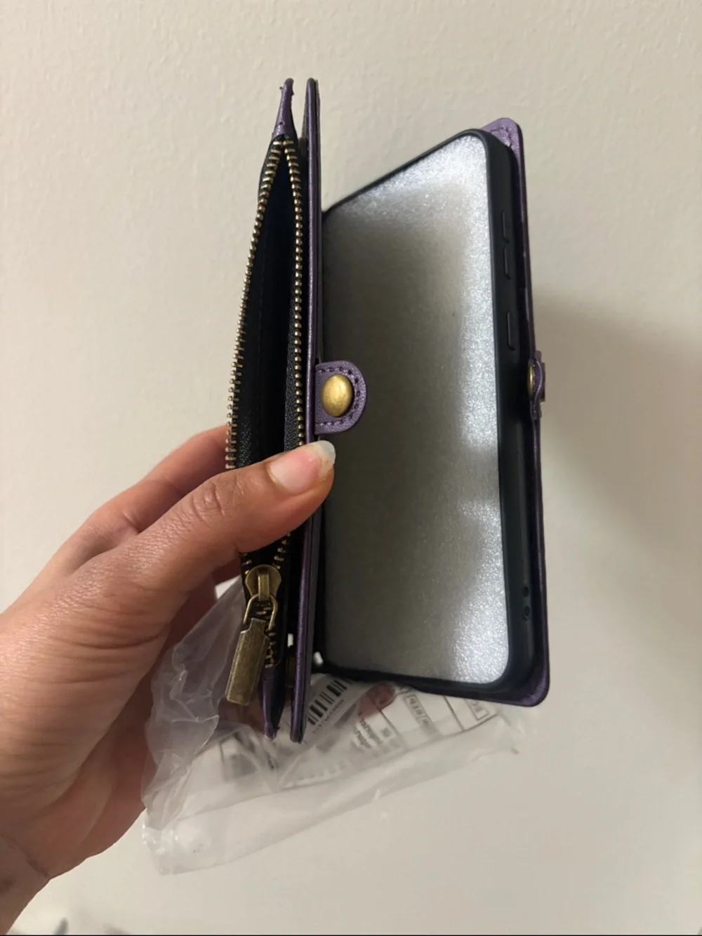 Plum Purple Zip Wallet with ID Window